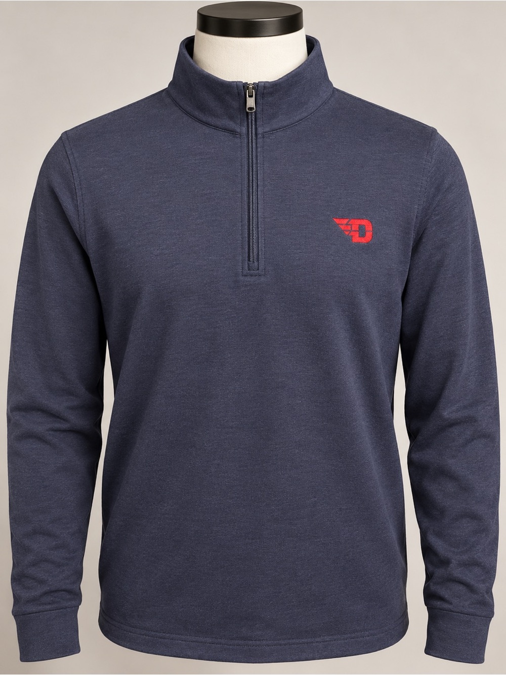 Dayton Flyers Men’s Large Navy 1/4 Zip Pullover Red Logo NWT